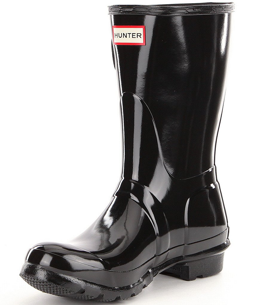 Hunter Women's Original Short Gloss Buckle Strap Rain Boots