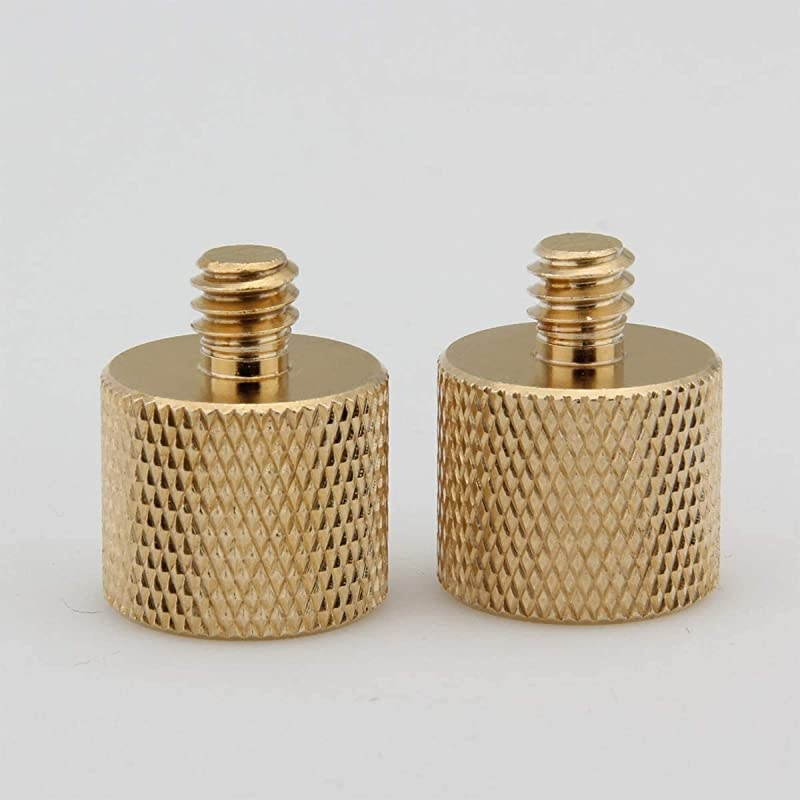 14quot20 External Thread to 38quot 16 Internal Thread Tripod Screw Adapter Tripod Accessory Microphone Stand Camera Screw Adapter 2PiecesBrass