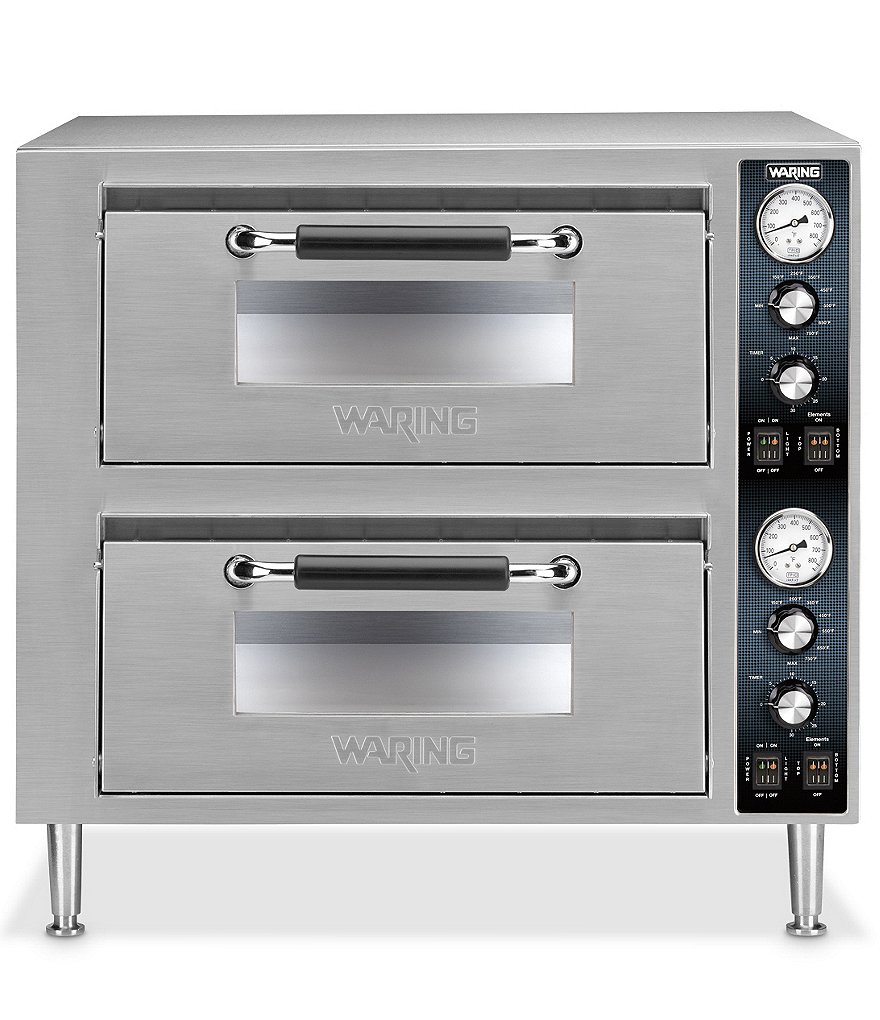Waring Commercial Heavy-Duty Double-Deck Countertop Electric Pizza Oven - Dual Chambers