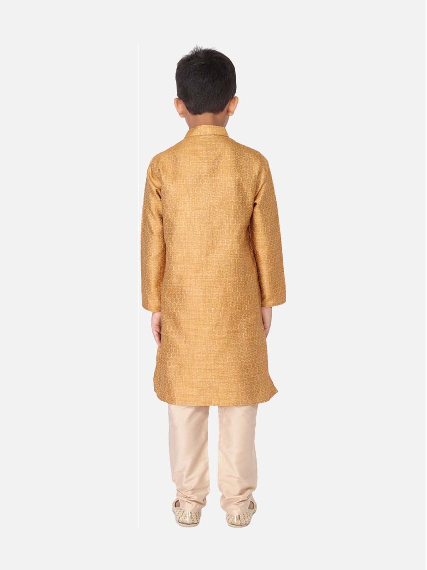 TABARD Kids Yellow & Beige Printed Kurta Set