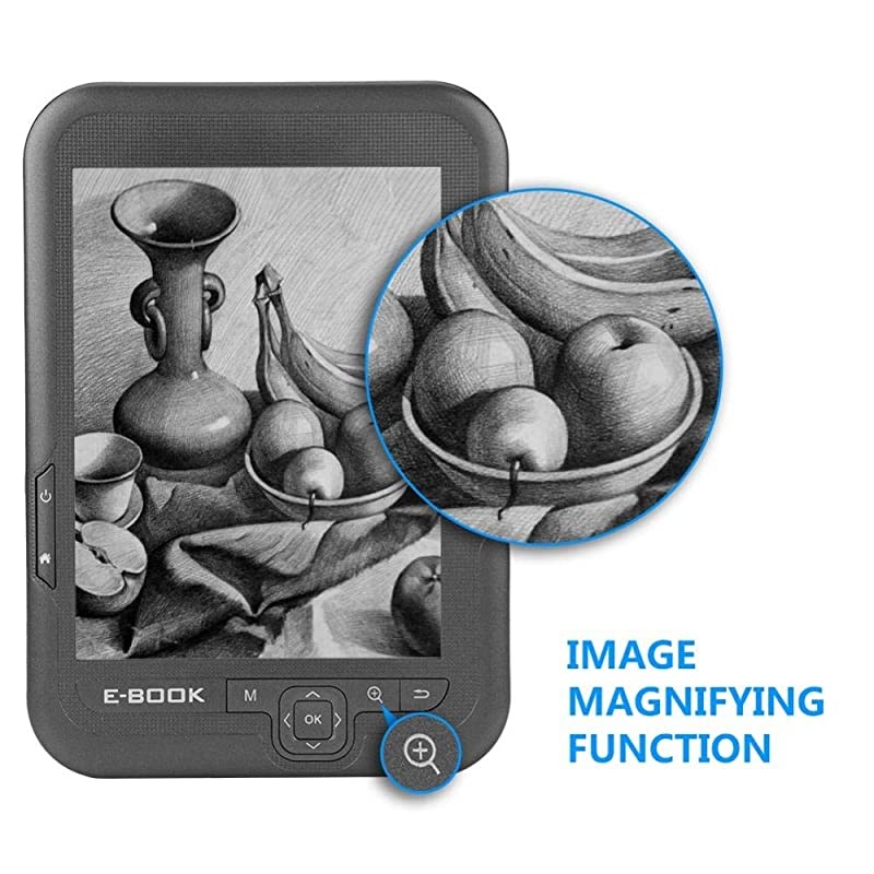 Reader, 6in E-Ink Reader 4G Reader Resolution 800 x 600 Blue Cover, 16 Gray Levels,167DPI, for 29 Languages to Choose