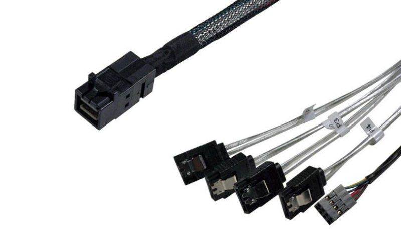 0.5m SFF-8643 (host) to 4x7pin (device) Internal SAS cable