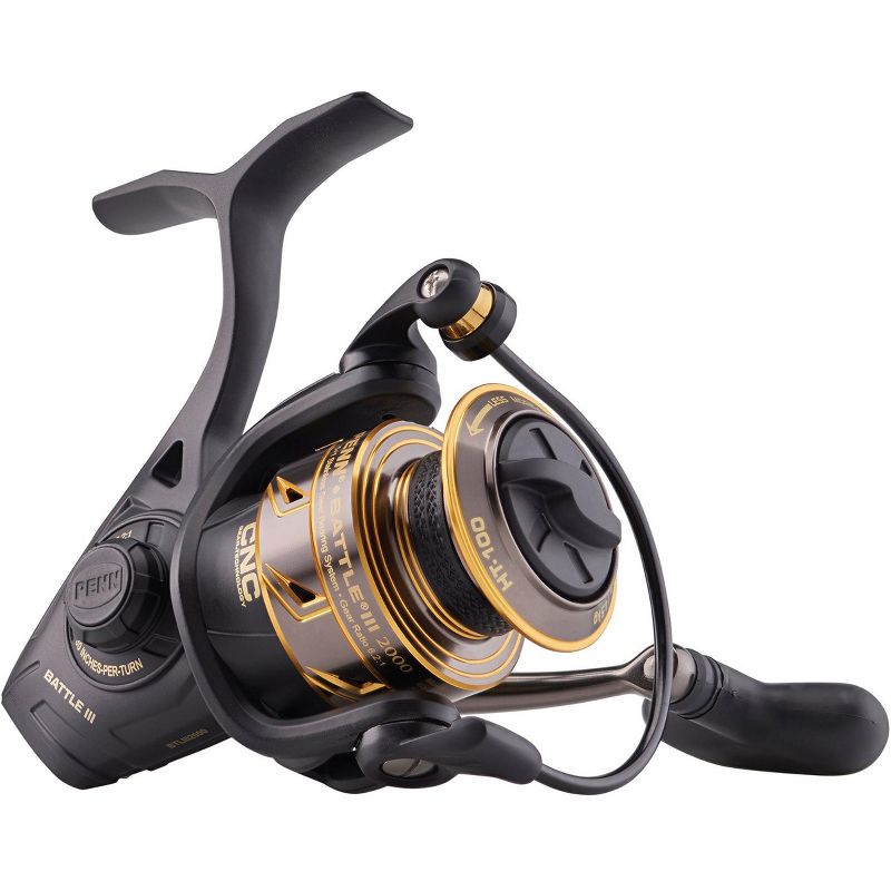 Penn Battle III Spinning Reel - Gear Ratio: 6.2:1 - Size: 2000 - Black/Gold