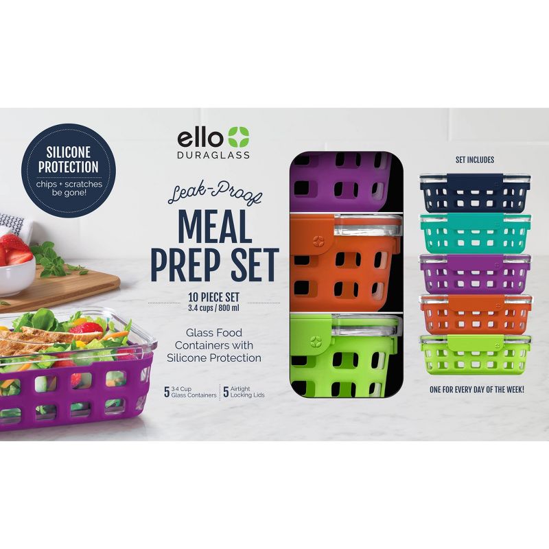 Ello 10pc Meal Prep Food Storage Container Set