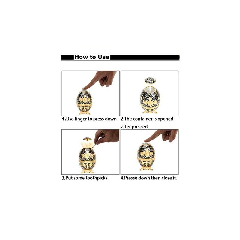 Gorgeous Automatic ToothpicHolder with Bottle Opener, Hand Press Retractable Retro ToothpicDispenser Toothpicks Case Can Box Container for Kitchen Home Restaurant (Shiny Black- Gold Rose)