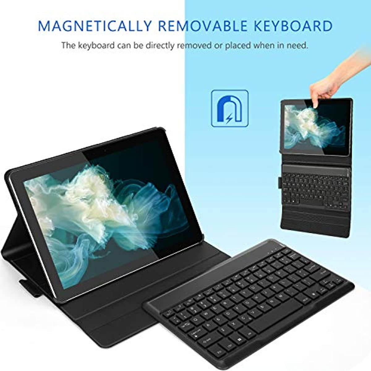 Bluetooth Backlit Keyboard Case for Surface Go 10-inch/Surface Go 2 10.5-inch, Jelly Comb Removable Wireless Keyboard US Layout with Cover for Surface Go (2018) / Surface Go 2 (2020), Black