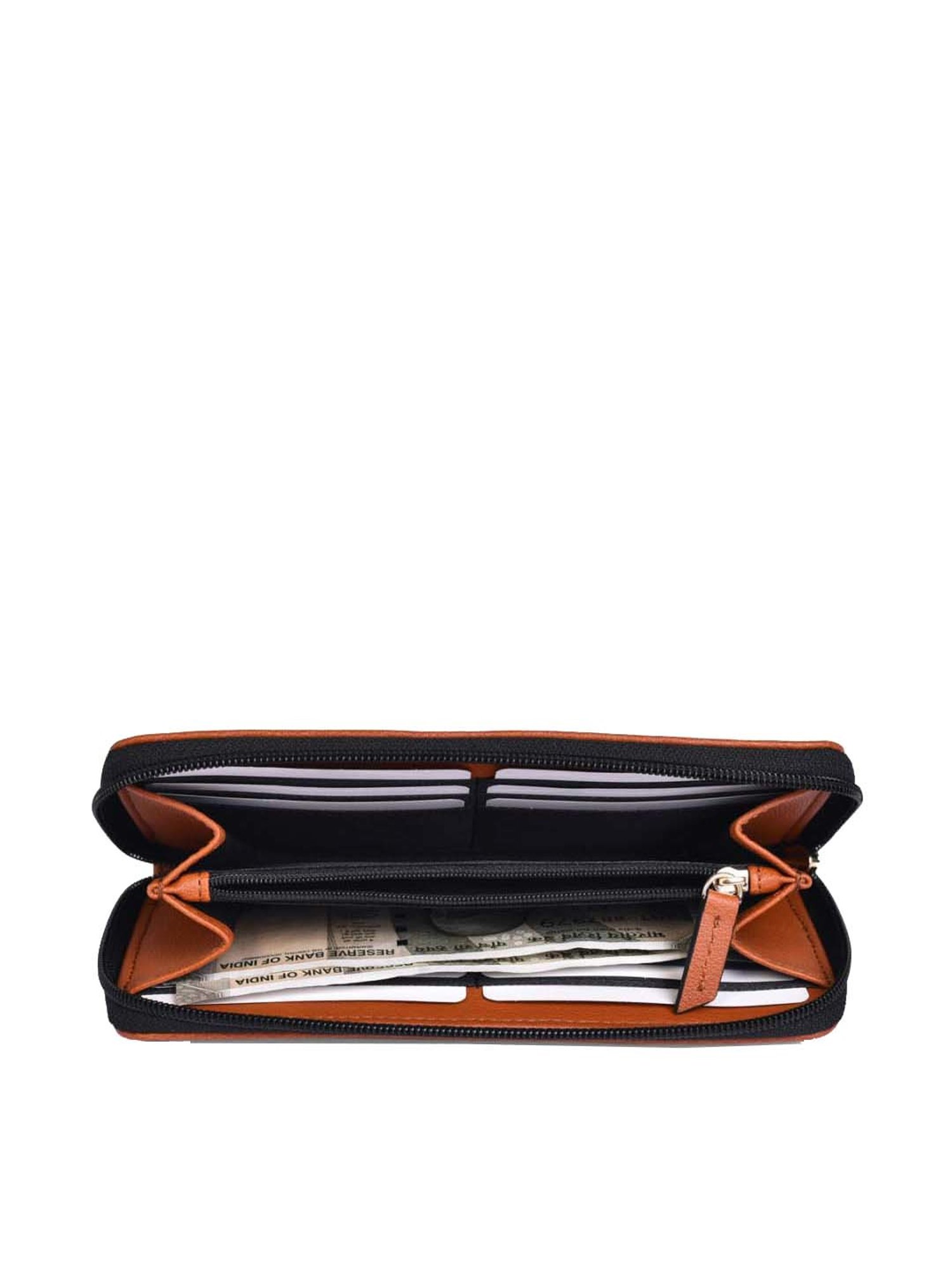 BELWABA Tan Solid Zip Around Wallet for Women