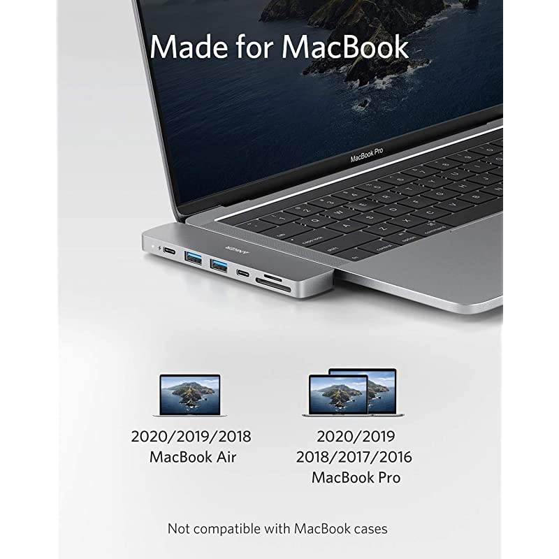 USB C Hub for MacBook PowerExpand Direct 7in2 USB C Adapter Compatible with Thunderbolt 3 USB C Port 100W Power Delivery 4K HDMI USB C and 2 USB A Data Ports SD and microSD Card Reader