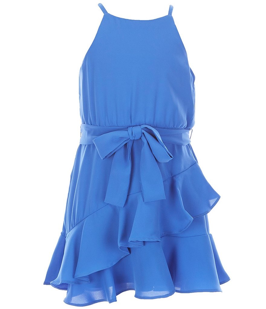 GB GB Girls Social Little Girls 2T-6X Asymmetrical-Ruffle Shift Dress