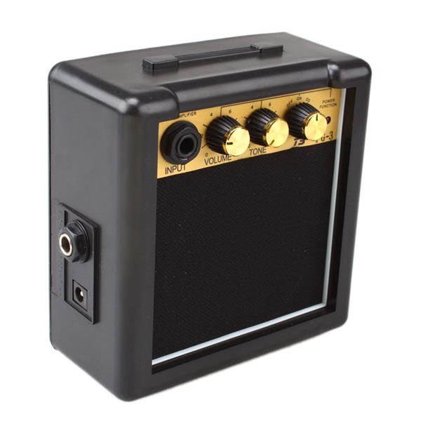 Portable Mini Electric Guitar Amplifier Black and Golden Suitable for Acoustic and Electric Guitars Not for Bass