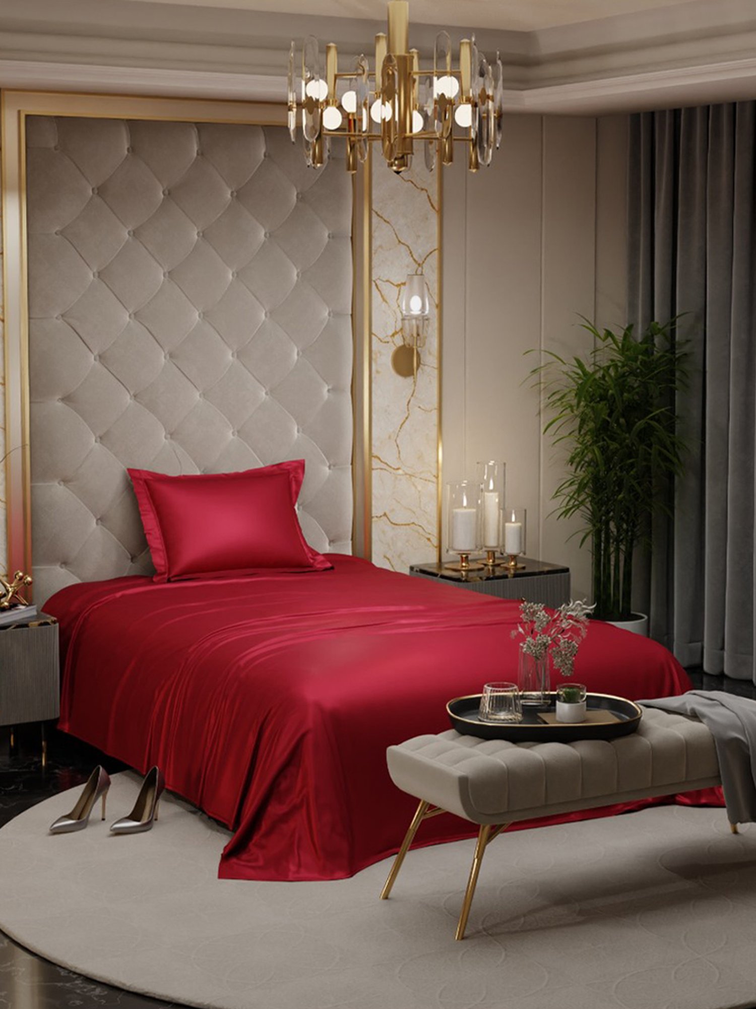 Maspar Blue Cotton 200 TC Reversible Duvet Cover Set