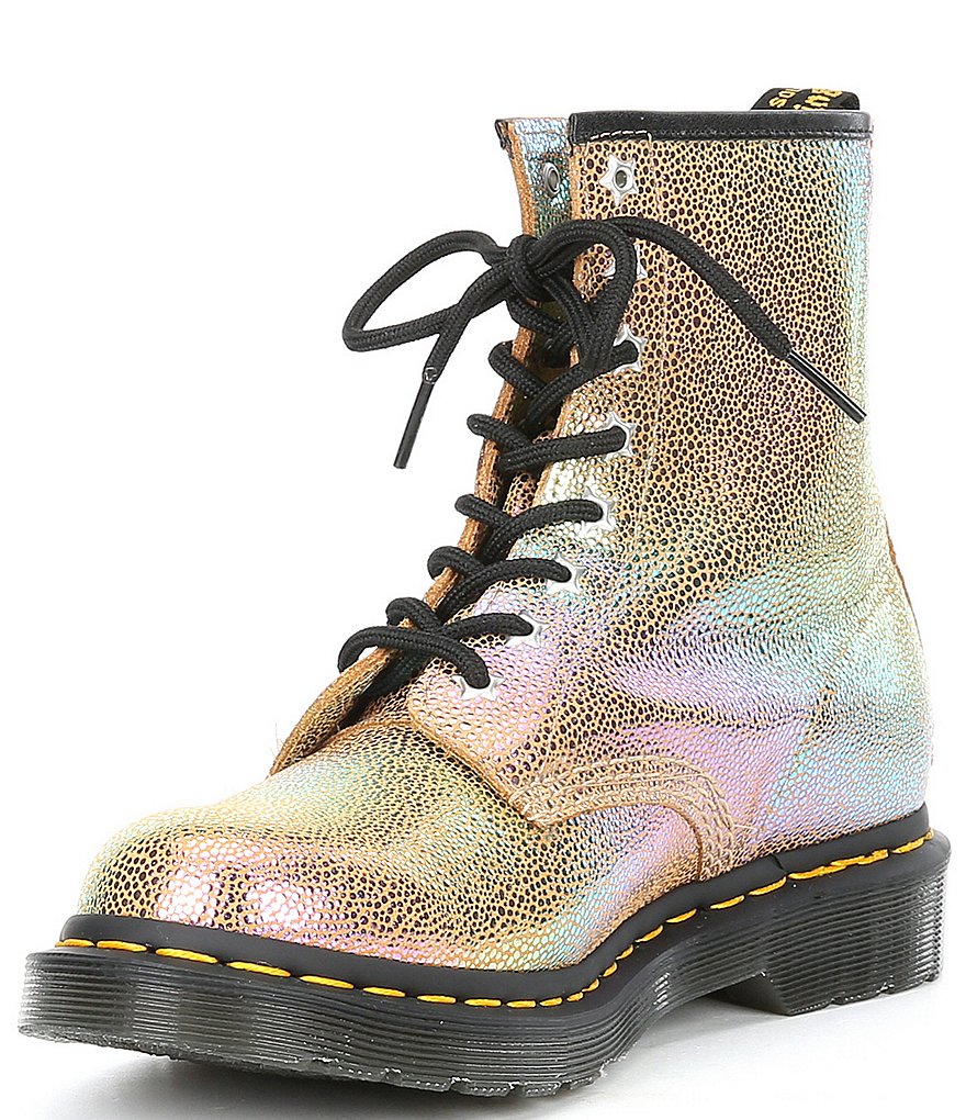 Dr. Martens Women's 1460 Rainbow Ray Metallic Lace-Up Combat Boots