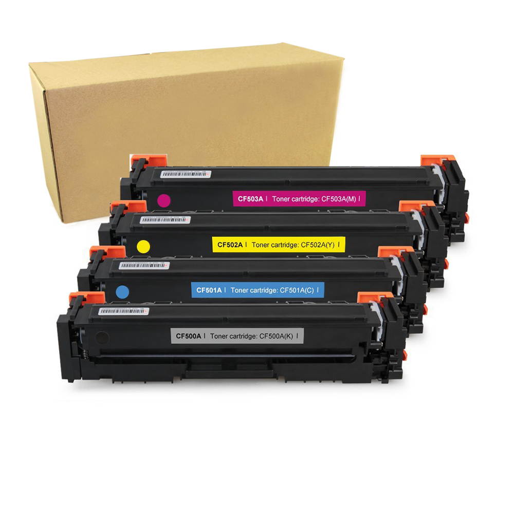 4 Pack  Compatible HP 202A CF500A CF501A CF502A CF503A Toner Cartridge for HP Color LaserJet Pro MFP M281dw M281cdw M281fdw   MFP M280  M254dw