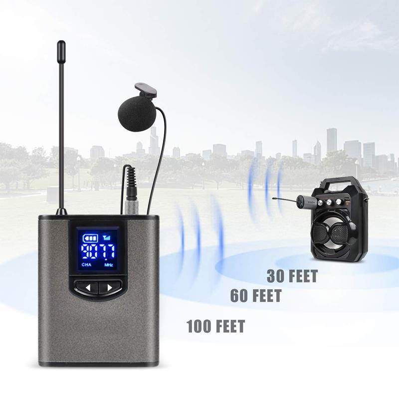 Wireless System With Dual Headset Mics/lavalier Mics Bodypack Transmitters