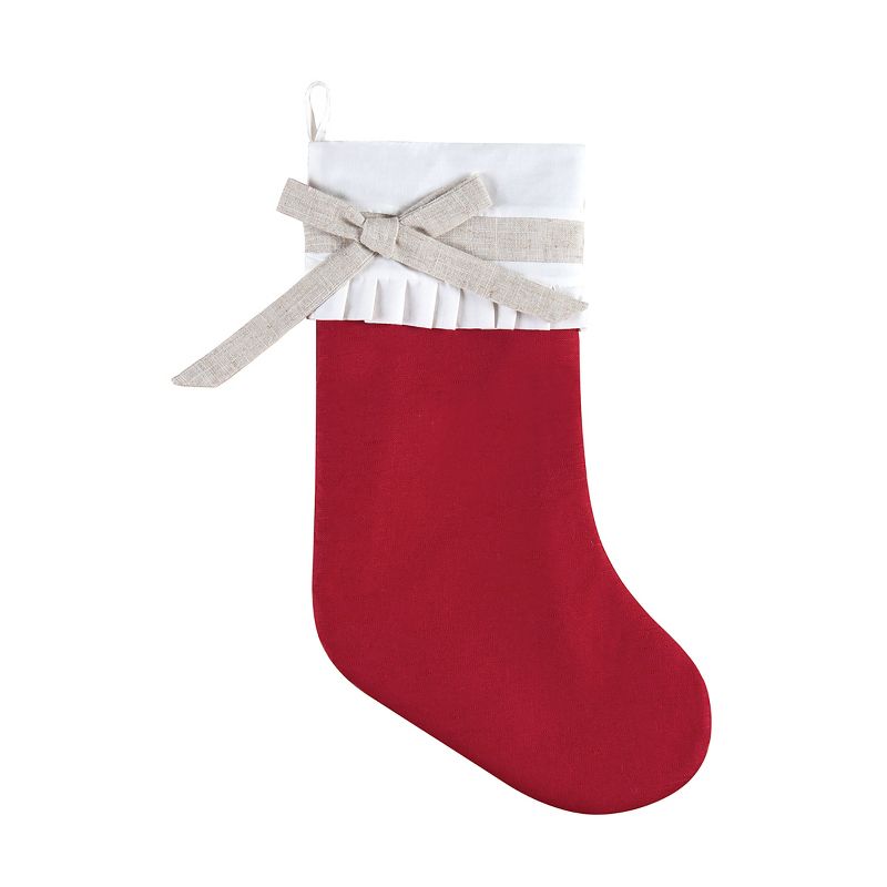 C&F Home Red Linen Holiday Stocking