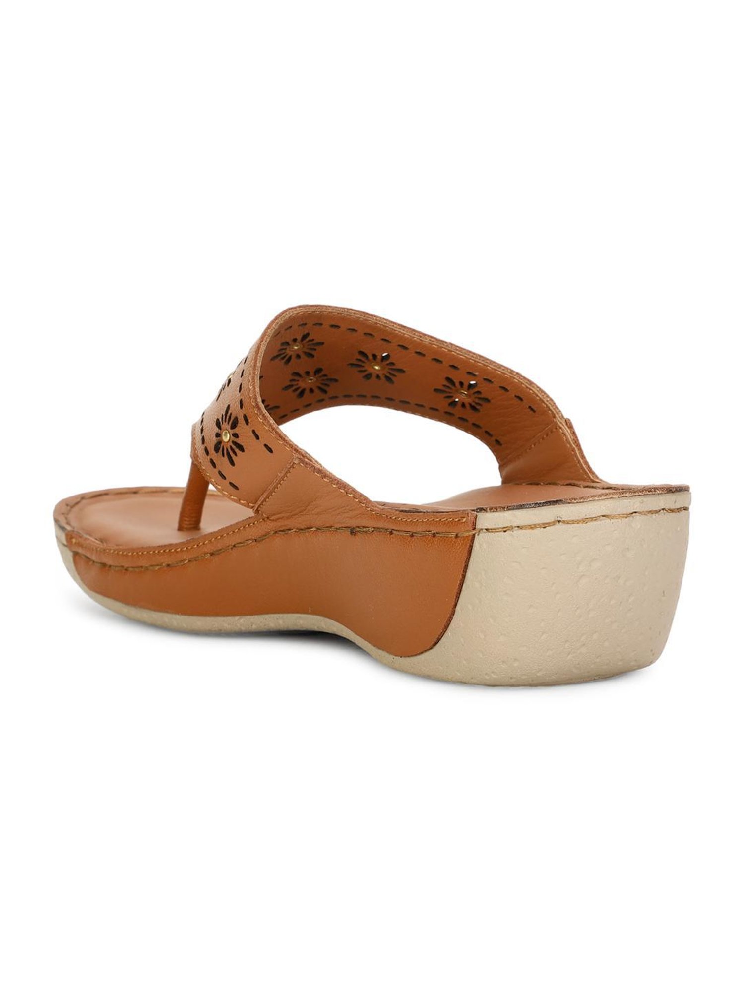 Scholl by Bata Women's Tan Thong Wedges