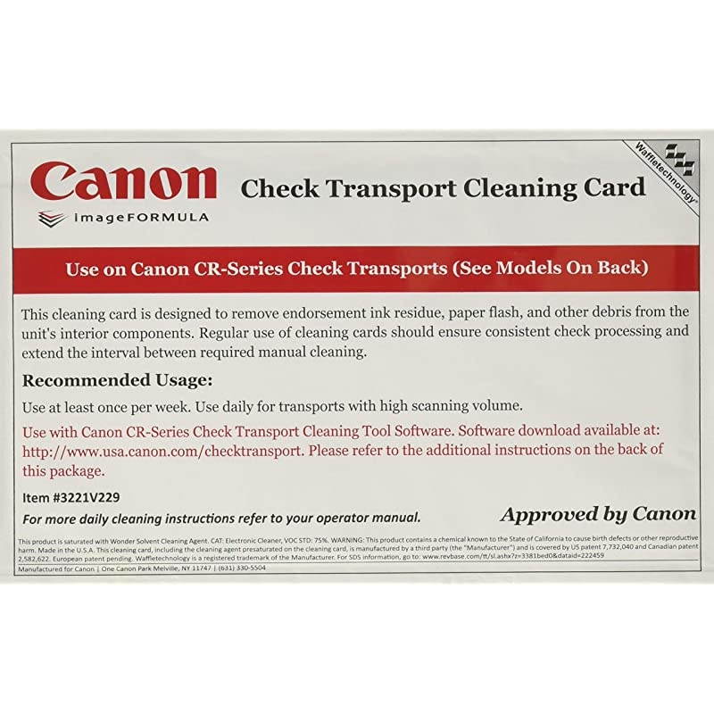 Cleaning Cards for  CRSeries Check Scanners Box of 15