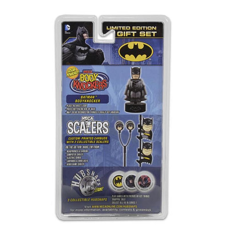 Neca Batman Scalers, Hub Snaps, Body Knocker, Earbuds Gift Set