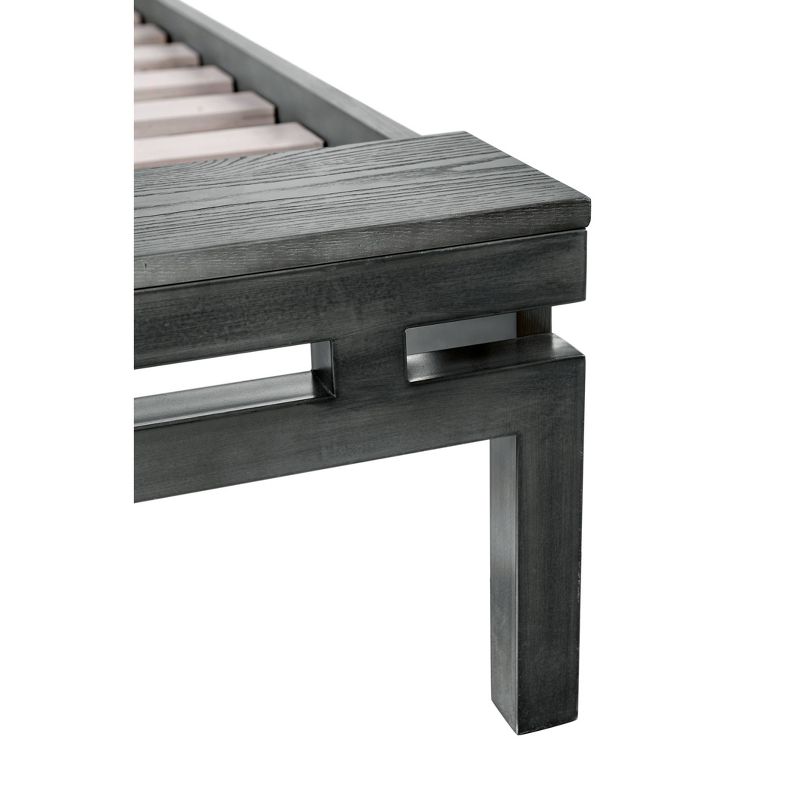 Queen Ashton Wood and Metal Bed Frame Gray - Finch