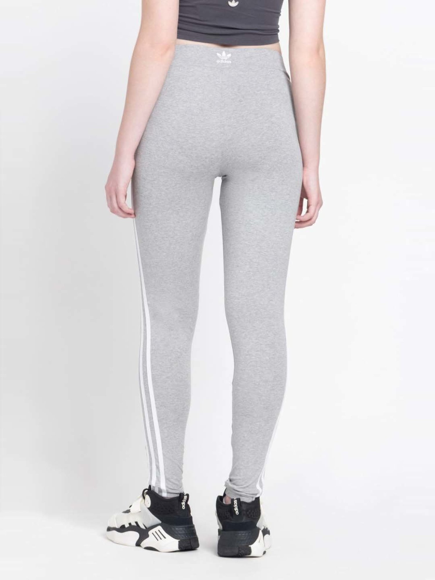 Adidas Originals Grey Cotton Striped Tights
