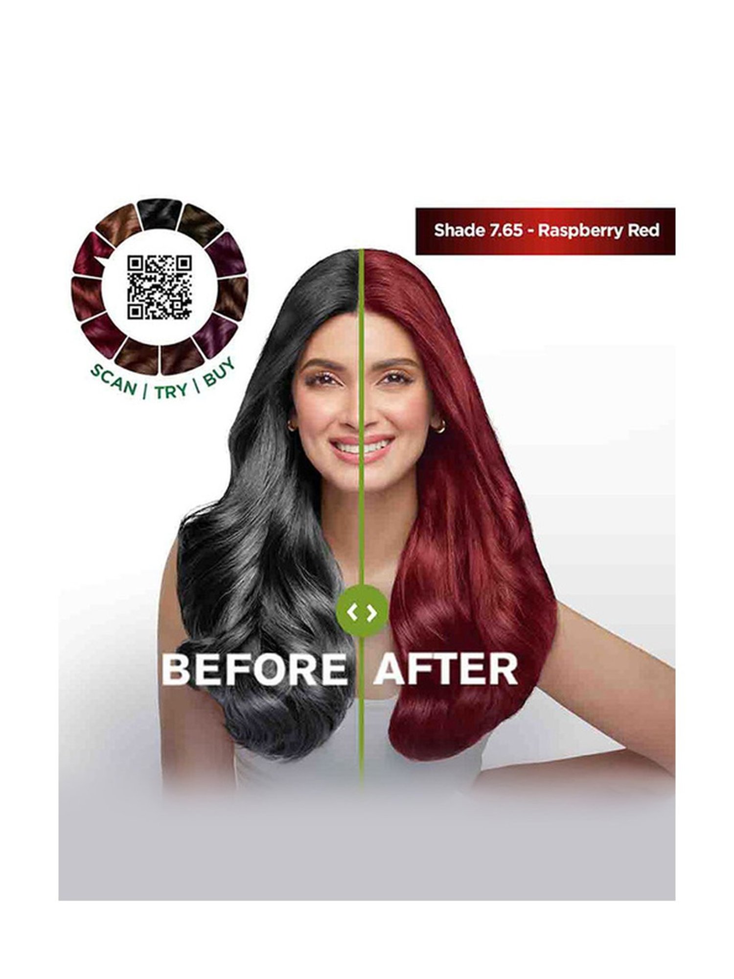 Garnier Color Naturals Creme Riche Hair Color Shade 7.65 Raspberry Red - 55 ml + 50 gm