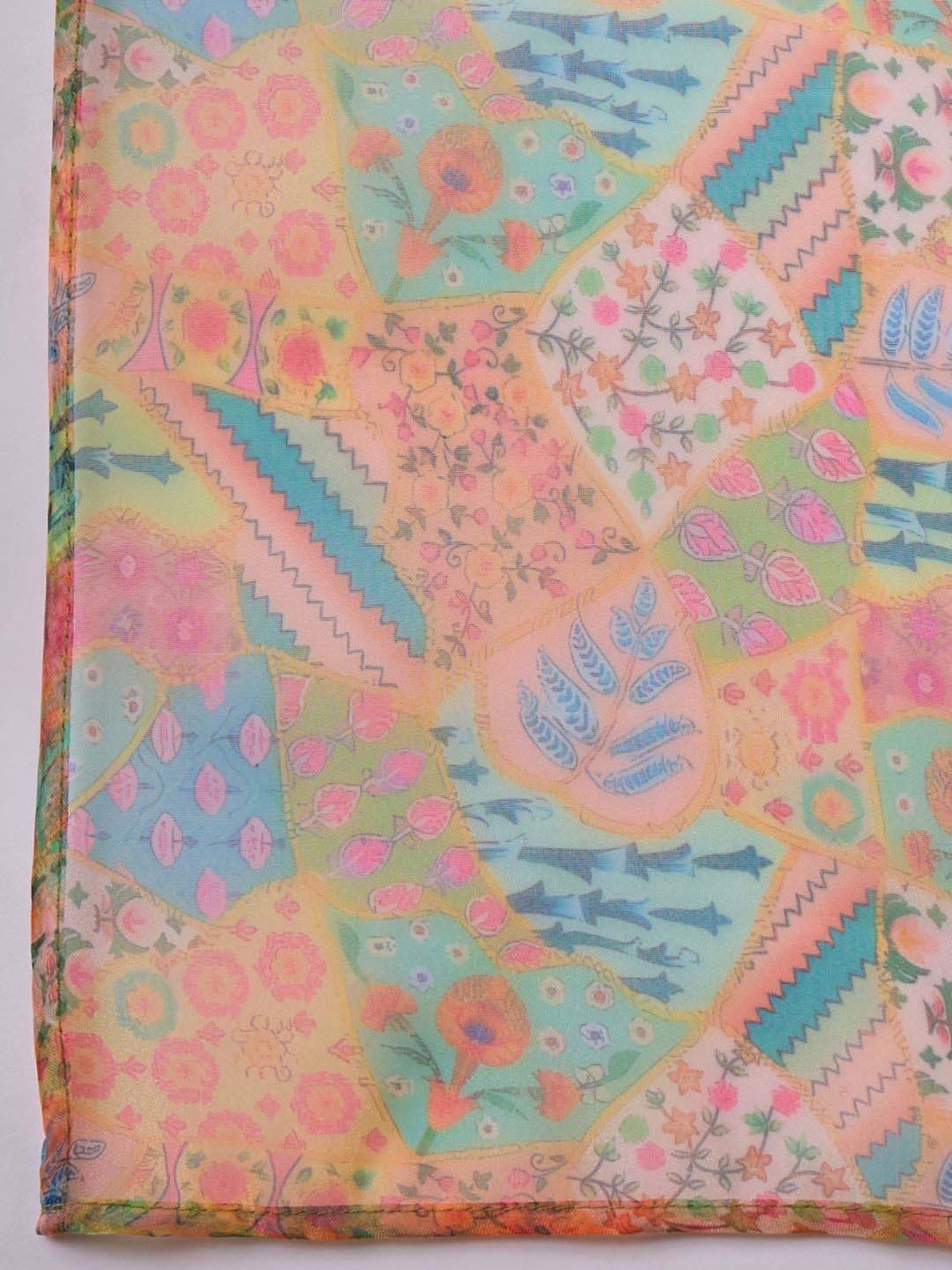 Inweave Multicolored Floral Print Dupatta