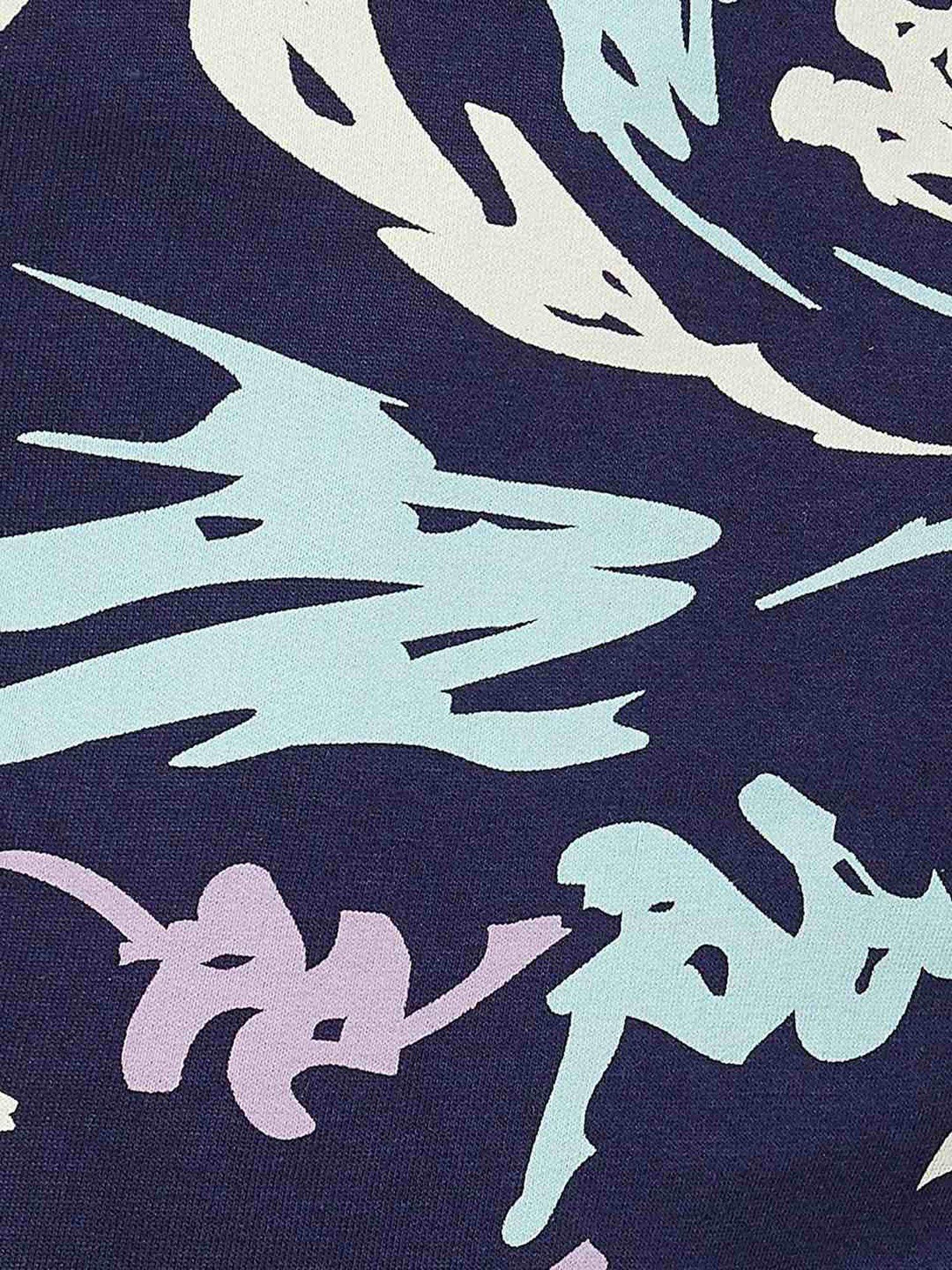 KAPPA Navy Cotton Regular Fit Printed Shorts