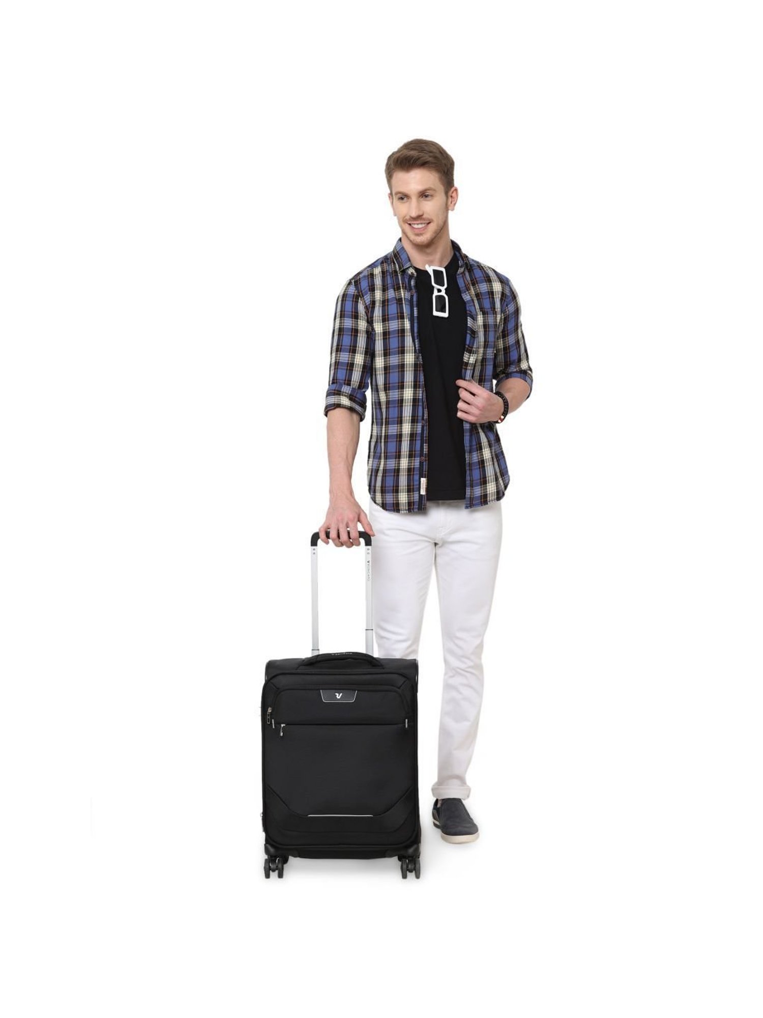 Roncato Joy Nero Solid Soft Cabin Trolley Bag -21 cm