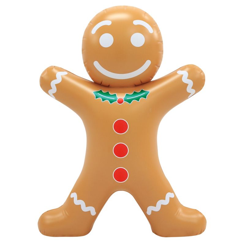 Occasions Blow Up Inflatable Gingerbread Man, 3.5 ft Tall, Brown