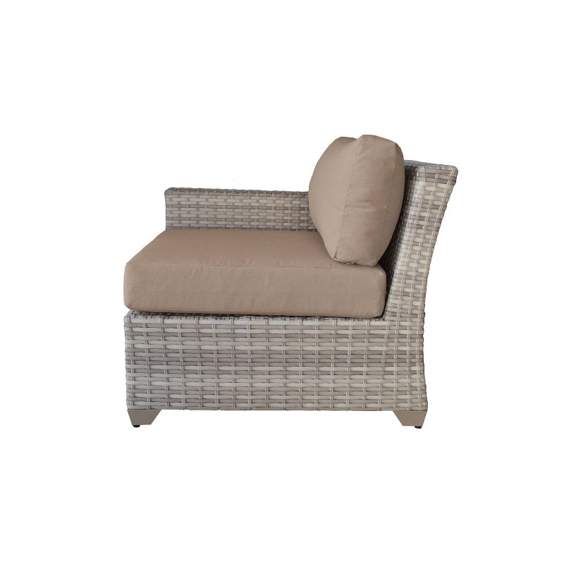 Nolin 7pc Sectional Weathered Brown Frame Sunbrella Spectrum Denim Fabric - La-Z-Boy