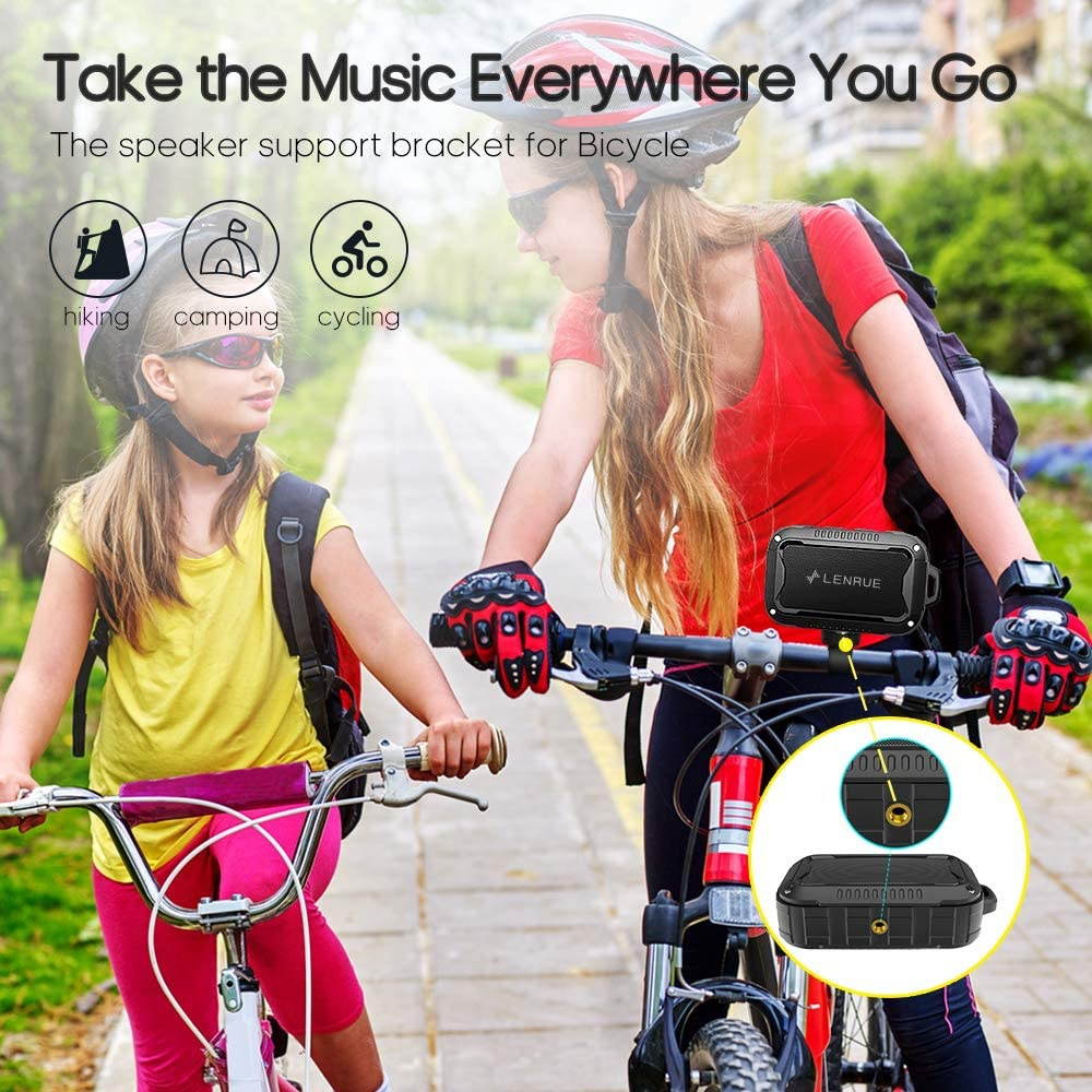 Waterproof Bluetooth Speakers V5.0,Portable Wireless Speaker for Outdoor,10W,10H Playtime,for PC Tablet Laptop Computer,All Andriod iPhone Cell Phone,Perfect for Hiking,Camping,Cyclying Sports (BLACK)