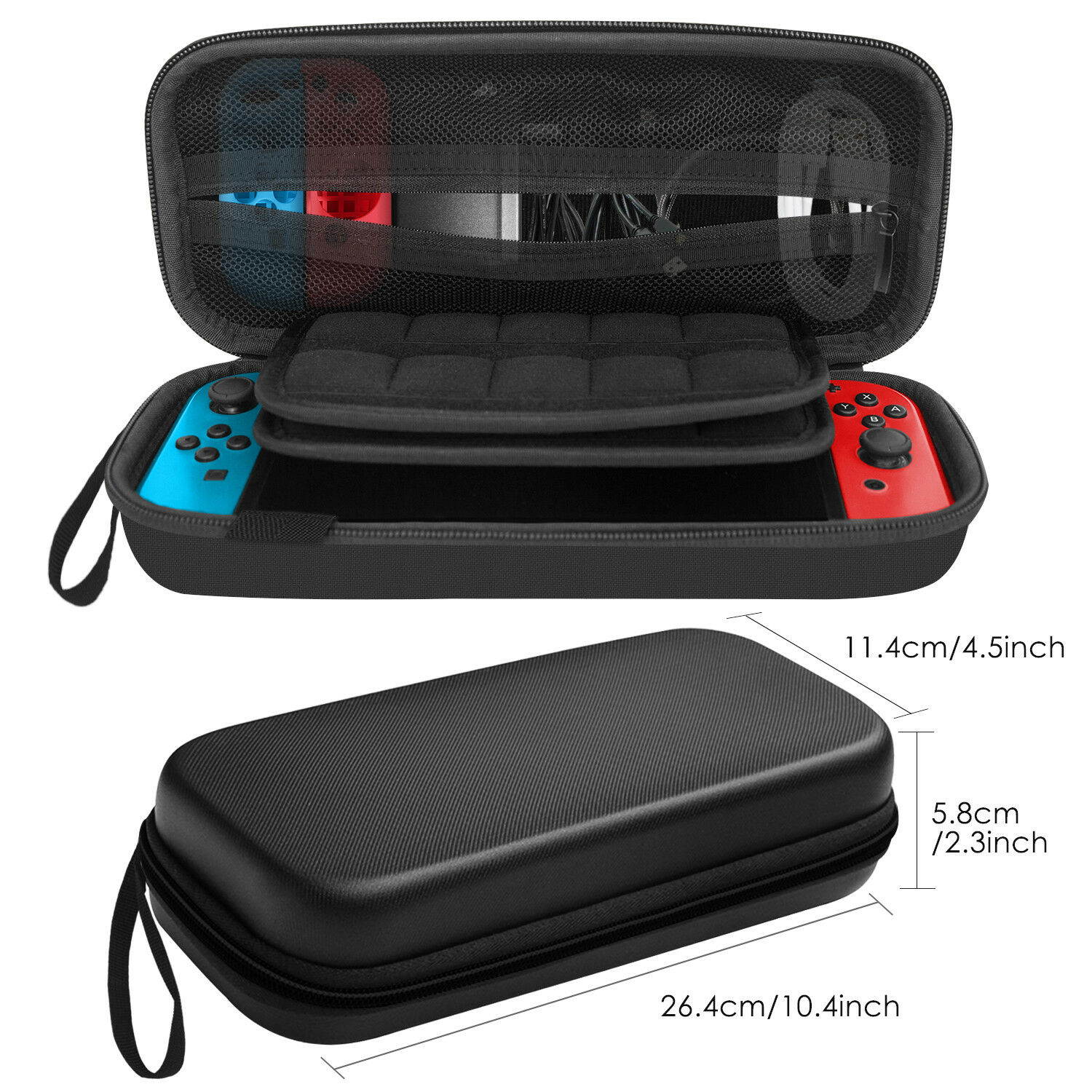 JETech Carrying Case for Nintendo Switch with 20 Game Cartridge Holders Black