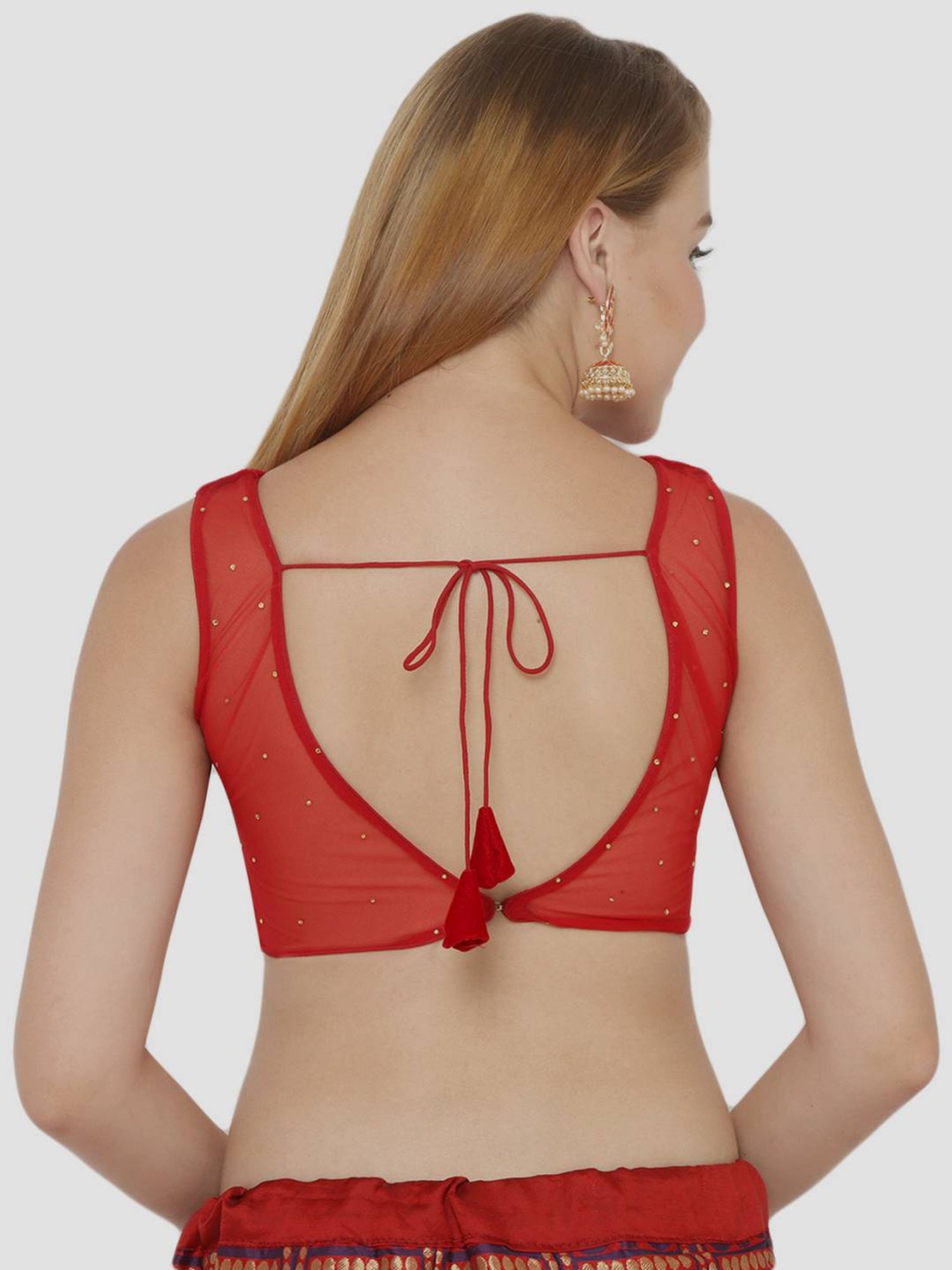 Salwar Studio Red Readymade Blouse