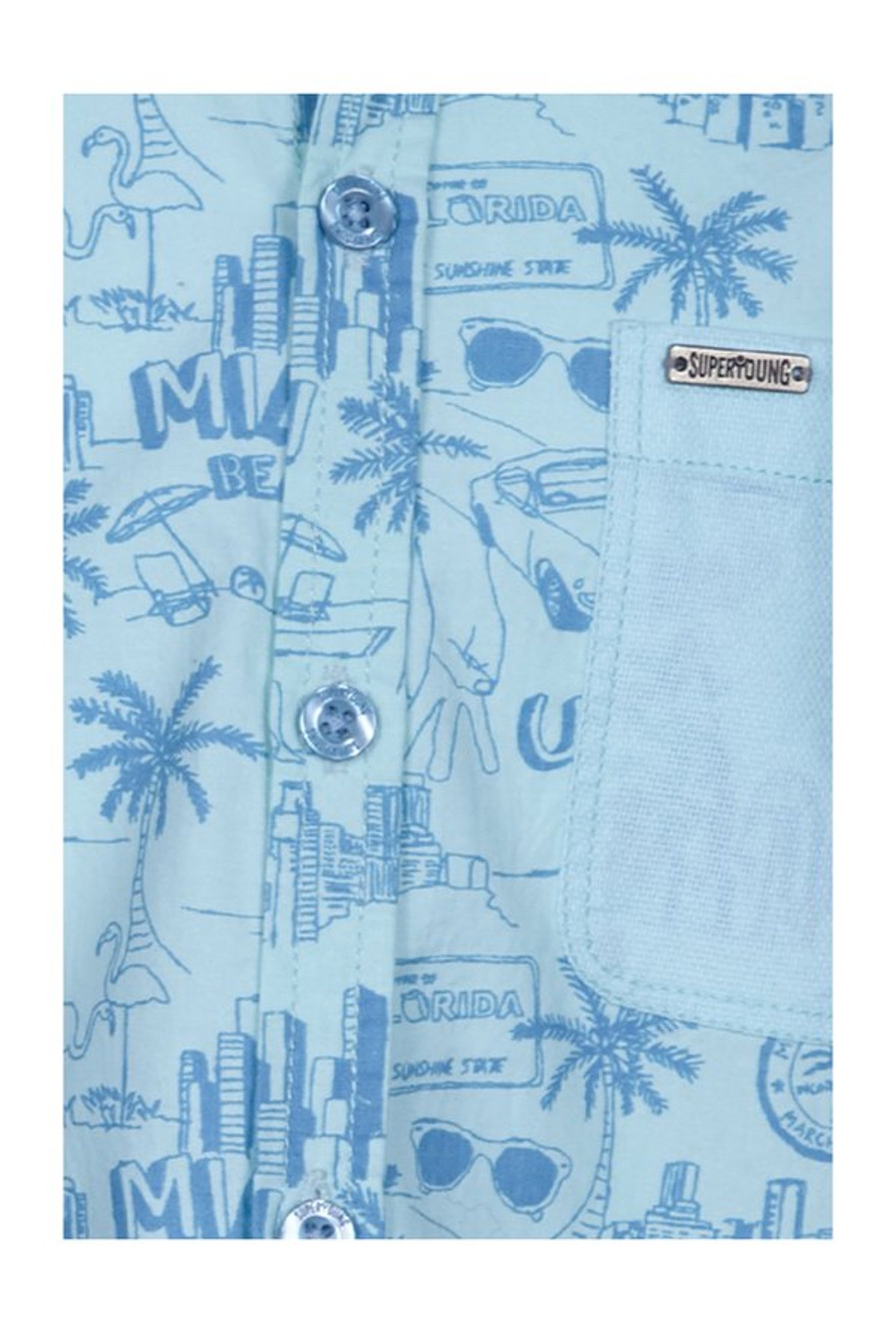 Superyoung Boys Blue Printed Shirt