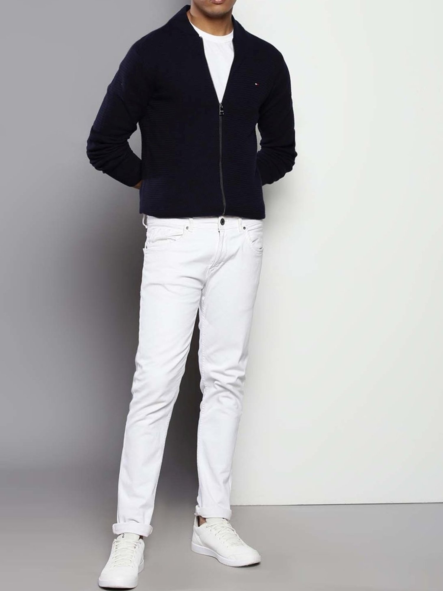 Tommy Hilfiger Desert Sky Cotton Regular Fit Self Pattern Sweater