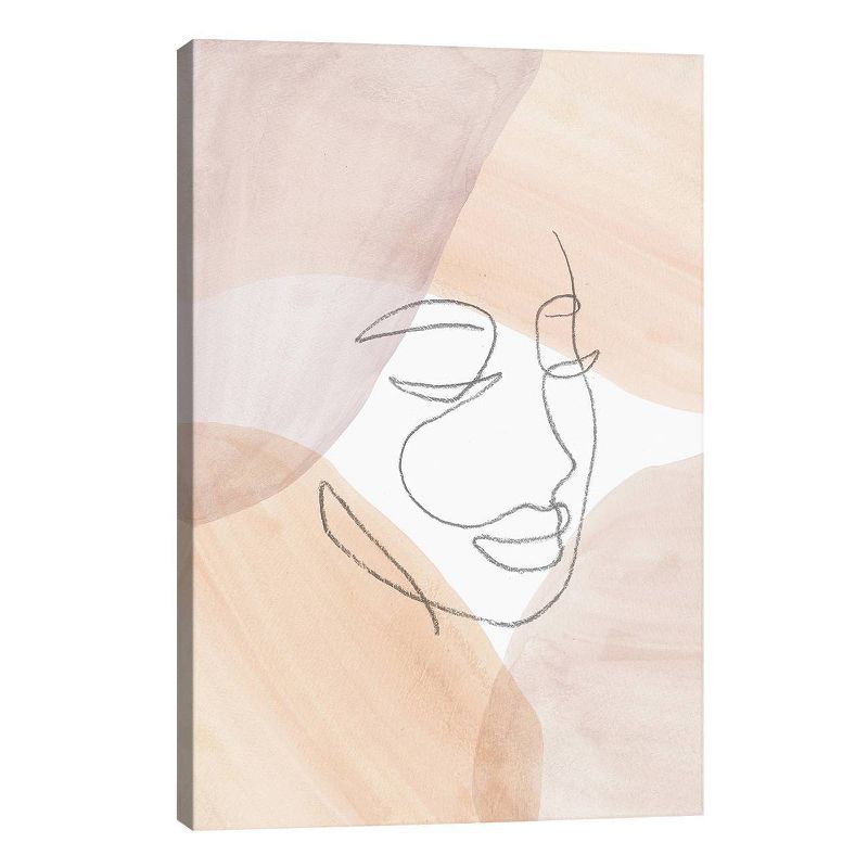 Line Art Face by Whales Way Unframed Wall Canvas - iCanvas