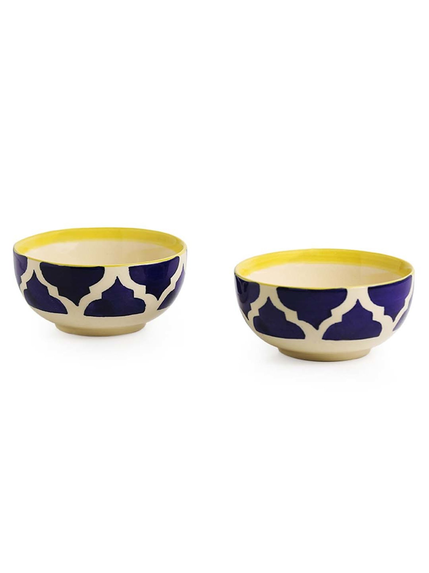 ExclusiveLane 'Four Mediterranean Bowls' Handpainted Serving Bowls In Ceramic (Set Of 4)
