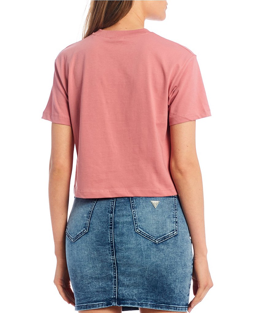 Guess Short-Sleeve Triangle Guess Logo Graphic Organic Cotton Tee