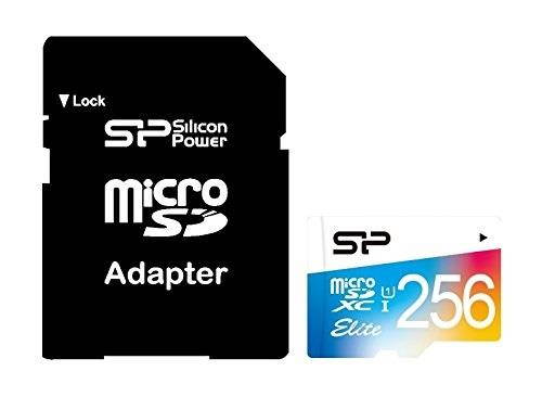 256GB Silicon Power Elite microSDXC CL10 UHS-1 85MB/sec Colorful Memory Card With Adapter