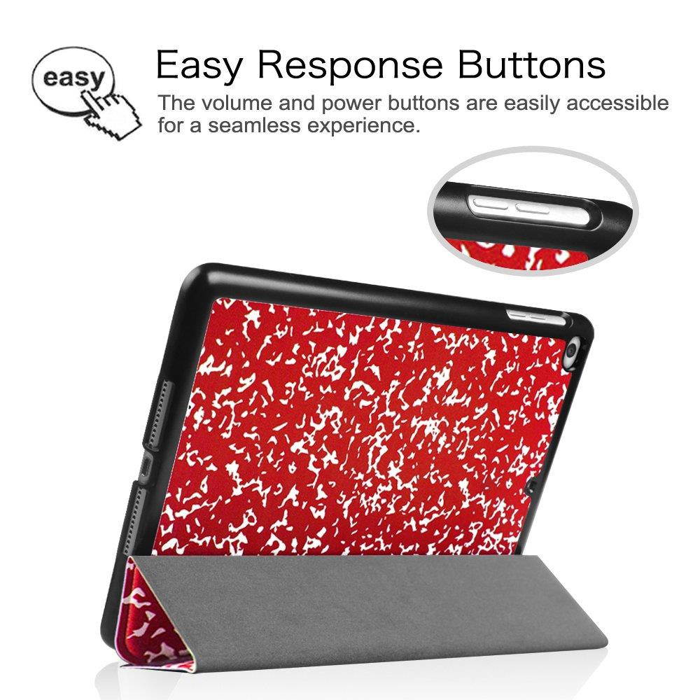 Fintie iPad Air 2 Case - [SlimShell] Ultra Lightweight Stand Smart Protective Cover with Auto Sleep/Wake Feature for Apple iPad Air 2, Composition Book Red