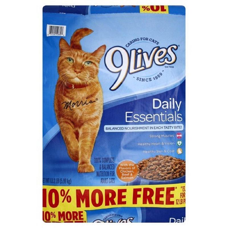 9Lives Daily Essentials Chicken, Beef & Salmon Flavors Adult Complete & Balanced Dry Cat Food - 12lbs