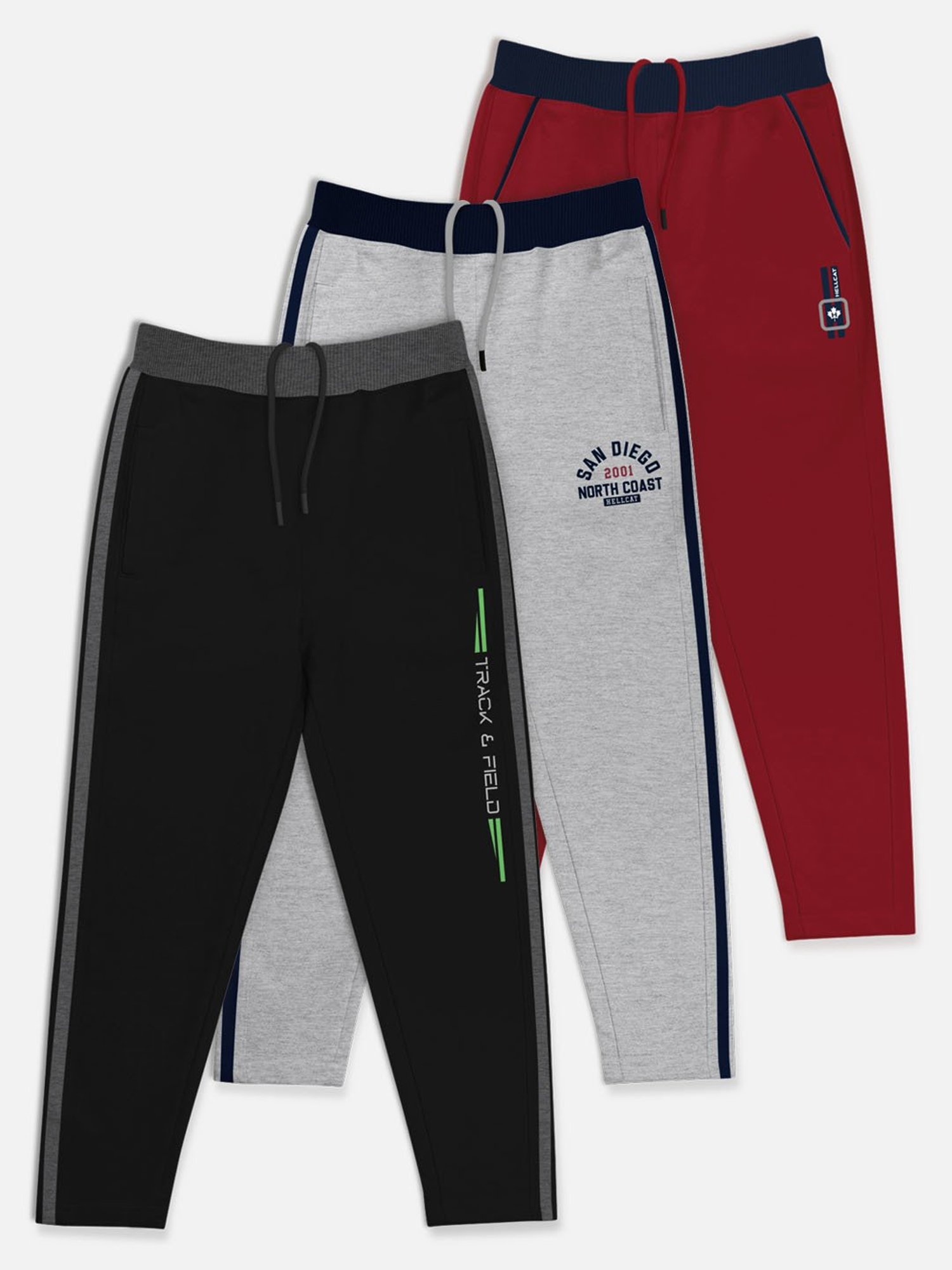 HELLCAT Multicolor Solid Trackpants (Pack Of 3)
