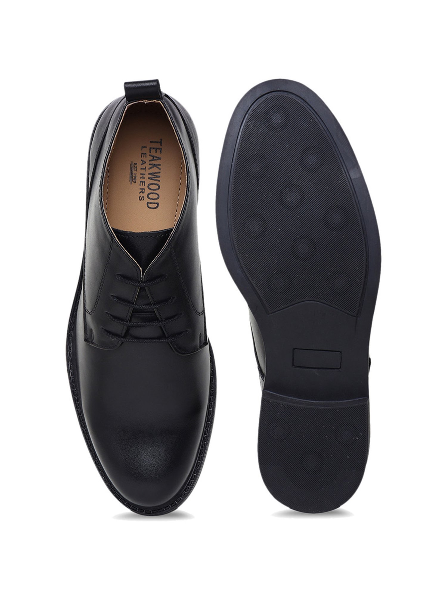Teakwood Leathers Men's Black Derby Shoes