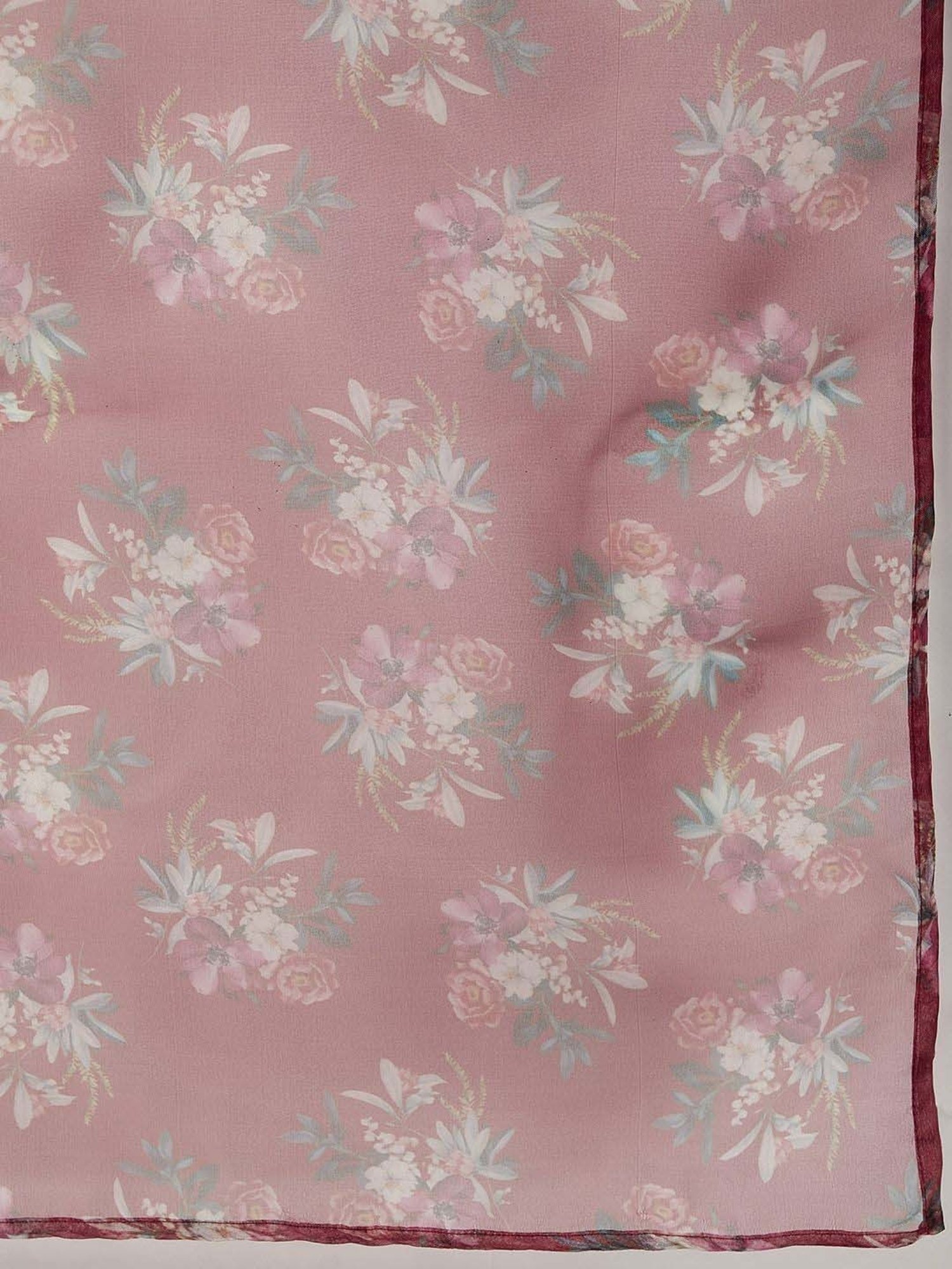 Inweave Wine Floral Print Dupatta