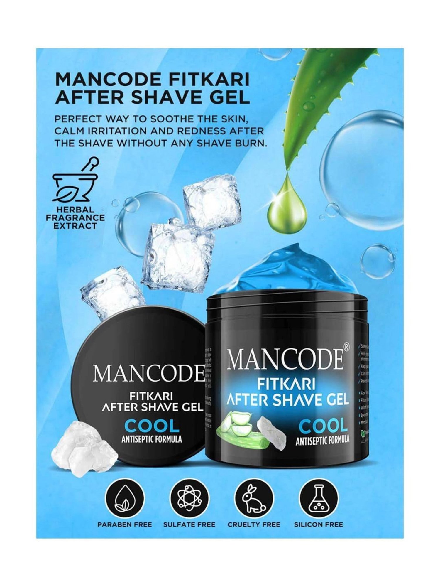 Mancode Fitkari After Shave Gel (Cool) - 100 gm