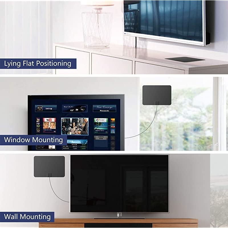 Indoor Amplified HD TV Antenna Up to 45 65 Mile Range Support 8K 4K 1080p VHF UHF Free view Television Local Channels for All Indoor TVs with Longer 165ft Coax Cable