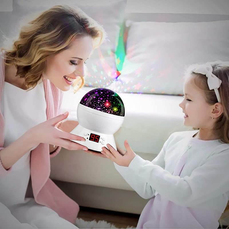 Star Projector Night Lights for Kids with Timer Gifts for 114 Year Old Girl and Boy Room Lights for Kids Glow in The Dark Stars and Moon can Make Child Sleep Peacefully and Best GiftWhite