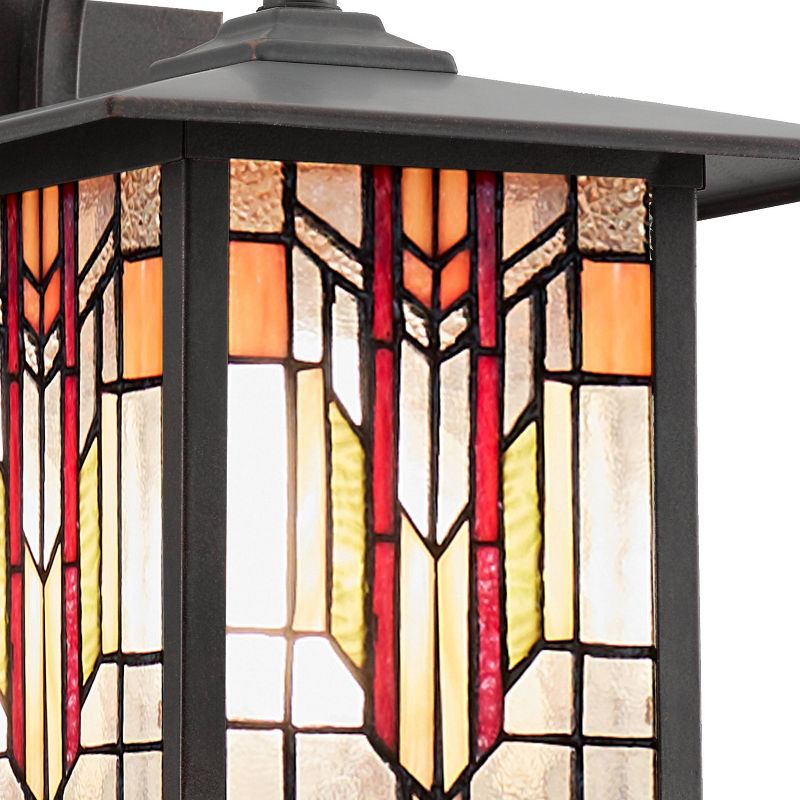 11.75" 1-Light Prairie Craftsman Outdoor Wall Lantern Sconce Oil Rubbed Bronze - River of Goods