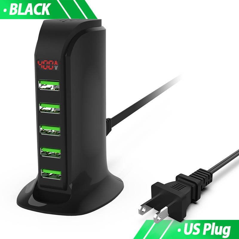 5 Port Multiple USB HUB Charger 5V4A LED Display Wall USB Charger for Cell Phone Samsung Xiaomi Universal USB Power Adapter Charger