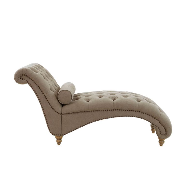 Fortas Mid-Century Modern Fabric Chaise Lounge Gray/Dark Walnut - Christopher Knight Home